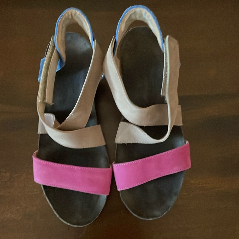 NAOT - SIZE 36 - 5.5  LEATHER WEDGE SANDALS